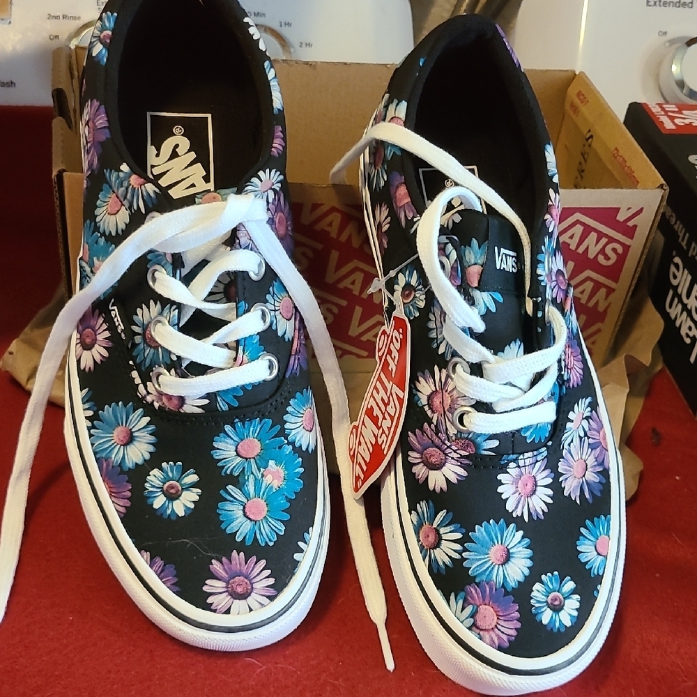 Vans Black Floral Sneakers